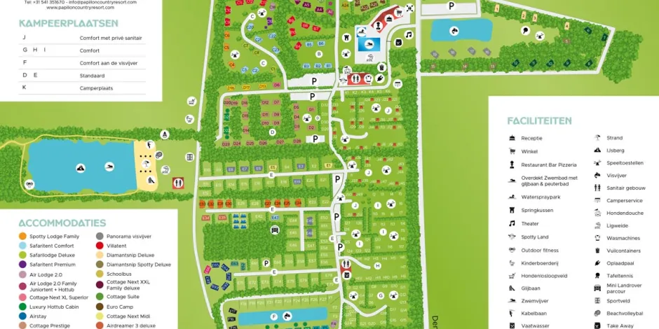 Map of Papillon park layout with labeled sections and icons.